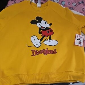 Disney  Yellow Mickey Mouse Disneyland Sweatshirt New